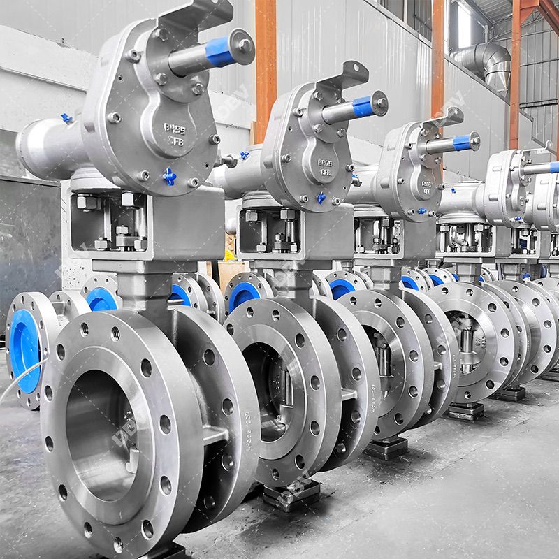 WCB PN16 Triple Eccentric Butterfly Valve with Gear Box