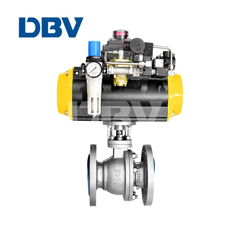Pneumatic stainless steel CF8M floating Ball Valve