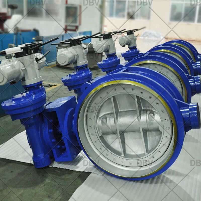 Electric Actuated CL150 Butt welded WCB Triple Offset Butterfly Valves