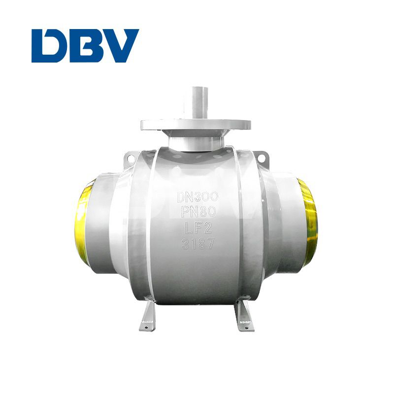 High pressure fully welded ball valve with bare shaft