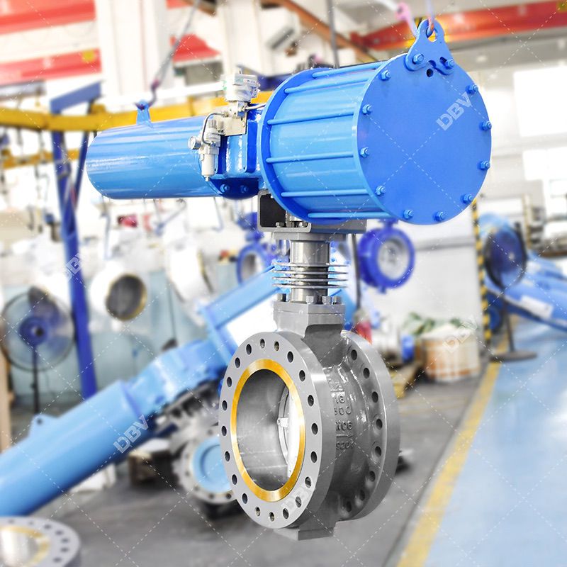 Fully metal seated butterfly Valves with Pneumatic operated