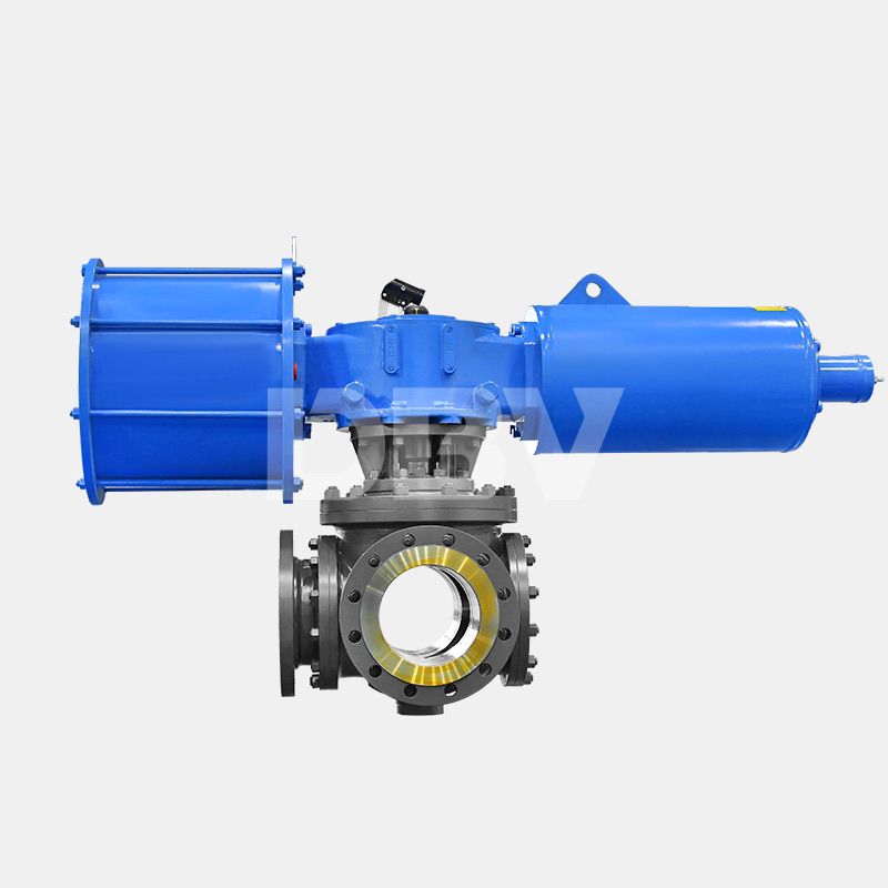 T port trunnion ball valve pneumatic operated